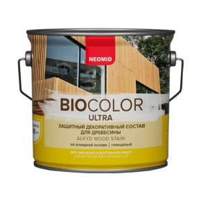 Защитный декоративный состав для древесины Неомид BiO Color Ultra 2,7 л Тик