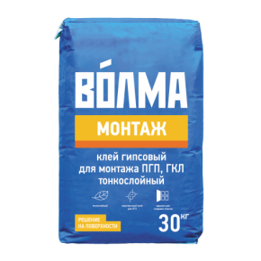 Клей гипсовый ВОЛМА Монтаж 30 кг1