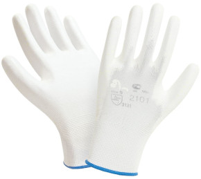 Перчатки нейлоновые с полиуретановым покрытием SKT002 (Размер 10) Белый1