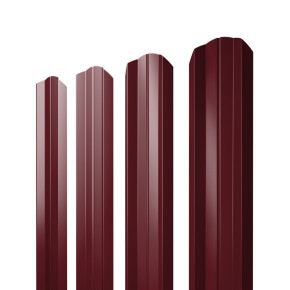 Штакетник М-образный А фигурный 0,4 PE RAL 3005 красное вино