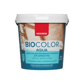 Защитная декоративная пропитка для древесины Неомид BiO Color Aqua 0,9 л Венге1