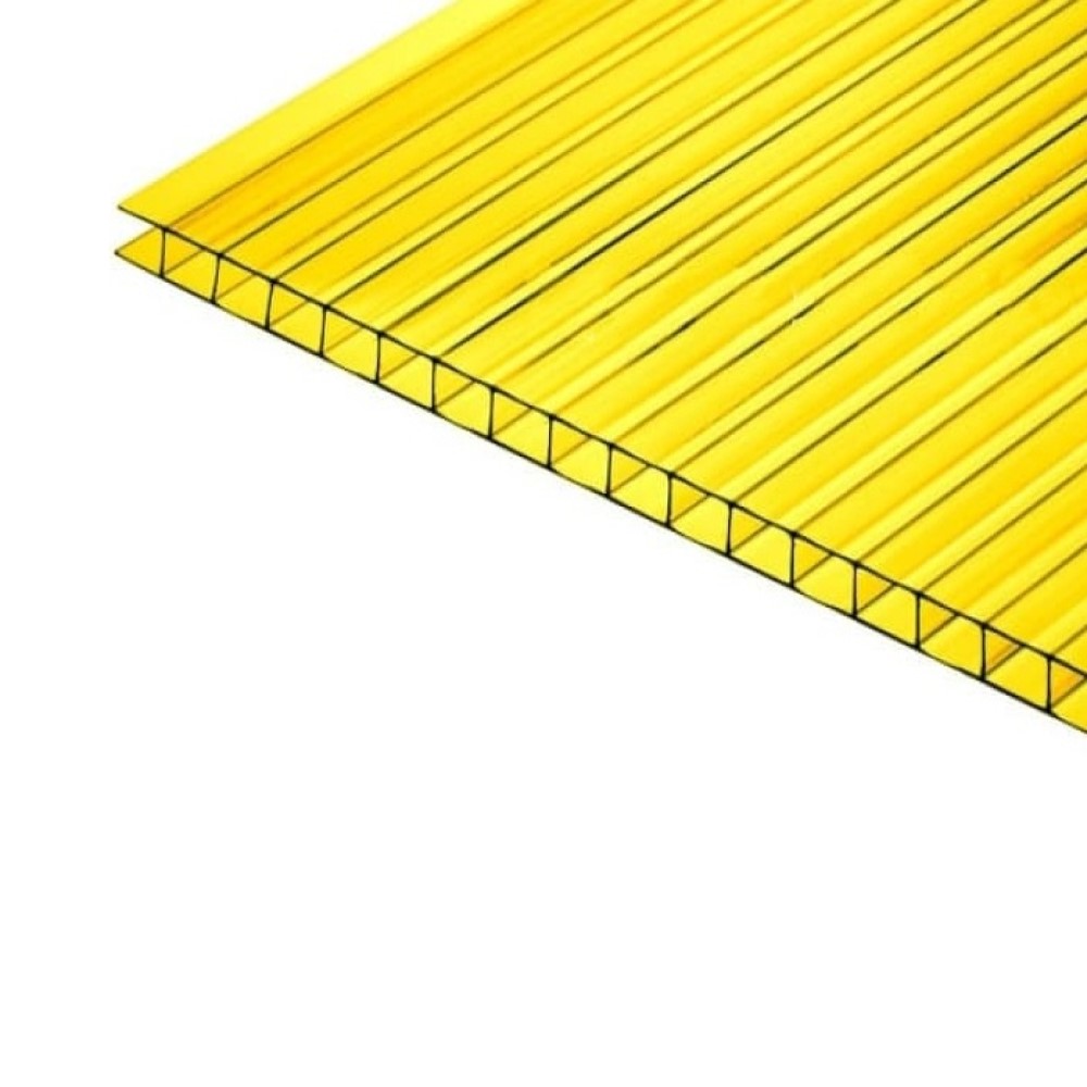 Сотовый поликарбонат СОТАЛЮКС 4мм 2100х12000мм Желтый 0,48