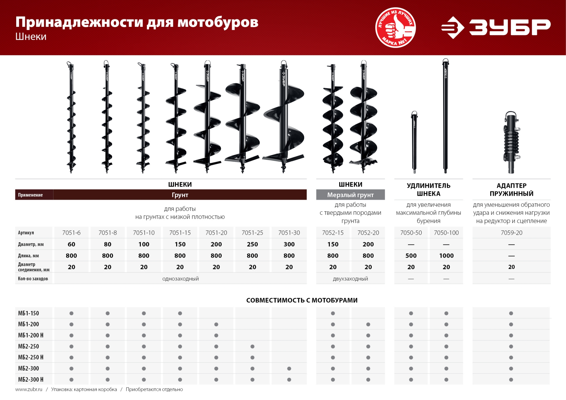 ЗУБР d 60 - 300 мм, 71 см3, 2 оператора, мотобур (бензобур) (МБ2-300)