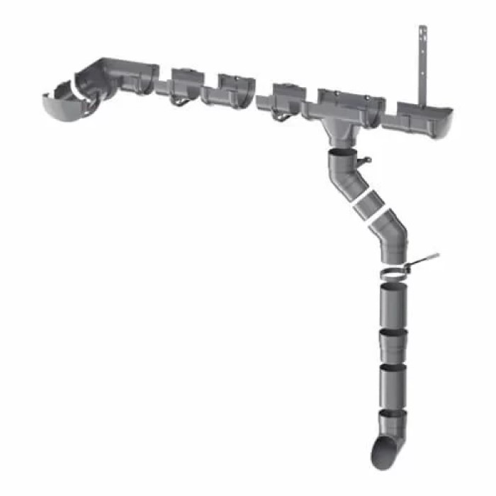 Комплект водосточной системы ТЕХНОНИКОЛЬ Оптима для ската 6м (труба 1,5м), RAL 7024 Графитово-серый