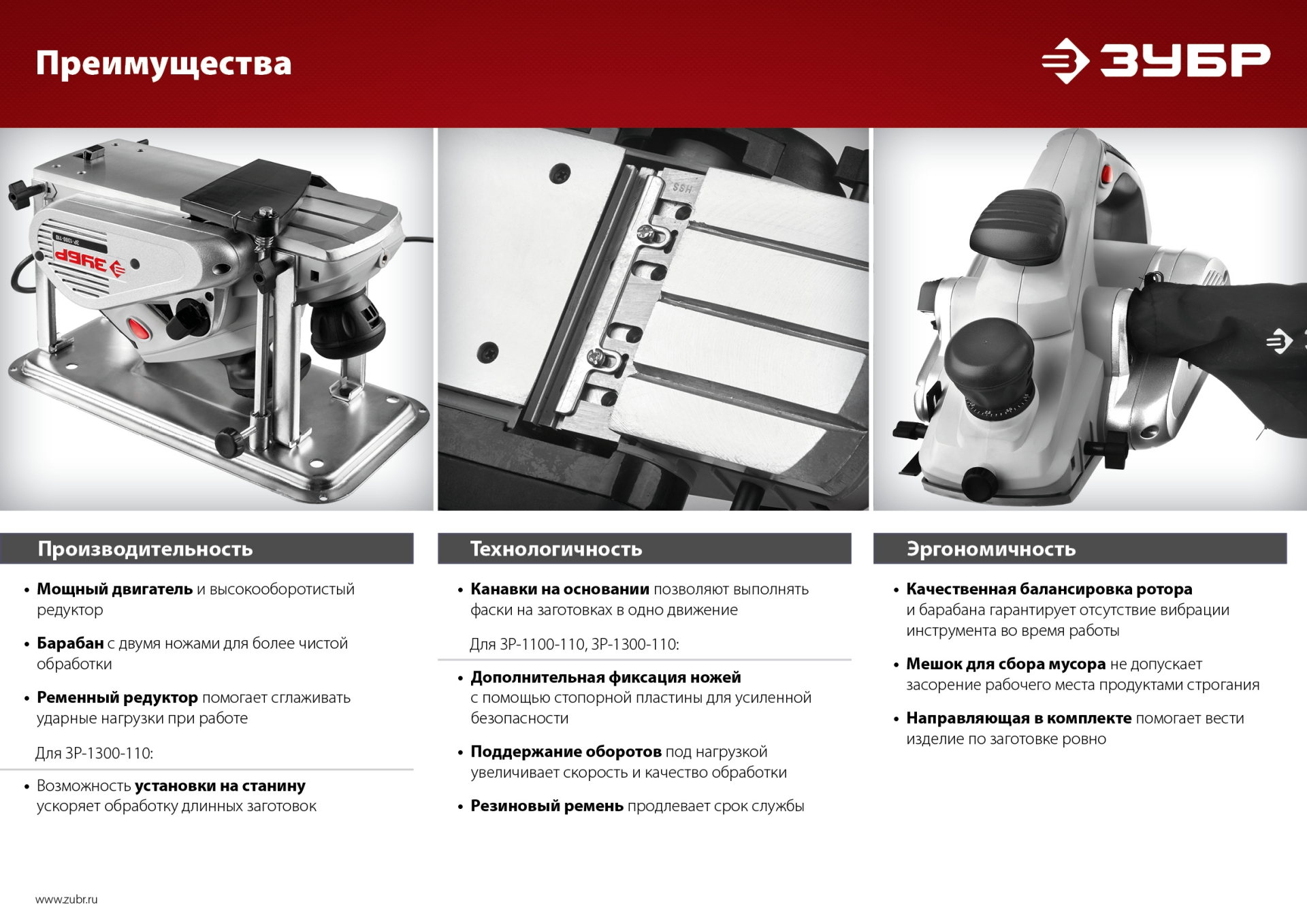 Электрический рубанок (электрорубанок) ЗУБР 750 Вт, 82 мм (ЗР-750-82)